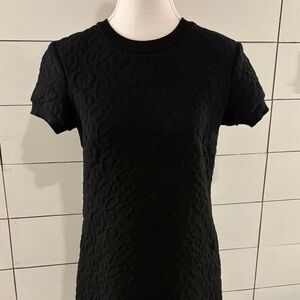 Zara Black Textured Short Sleeve Sweater Dress